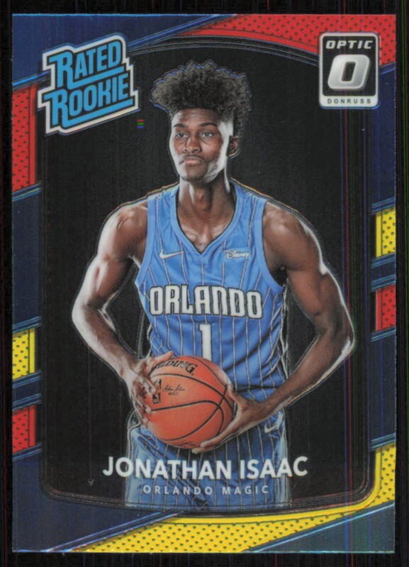 2017 DONRUSS OPTIC JONATHAN ISAAC 195 MINT RATED ROOKIE YELLOW RED ORLANDO MAGIC