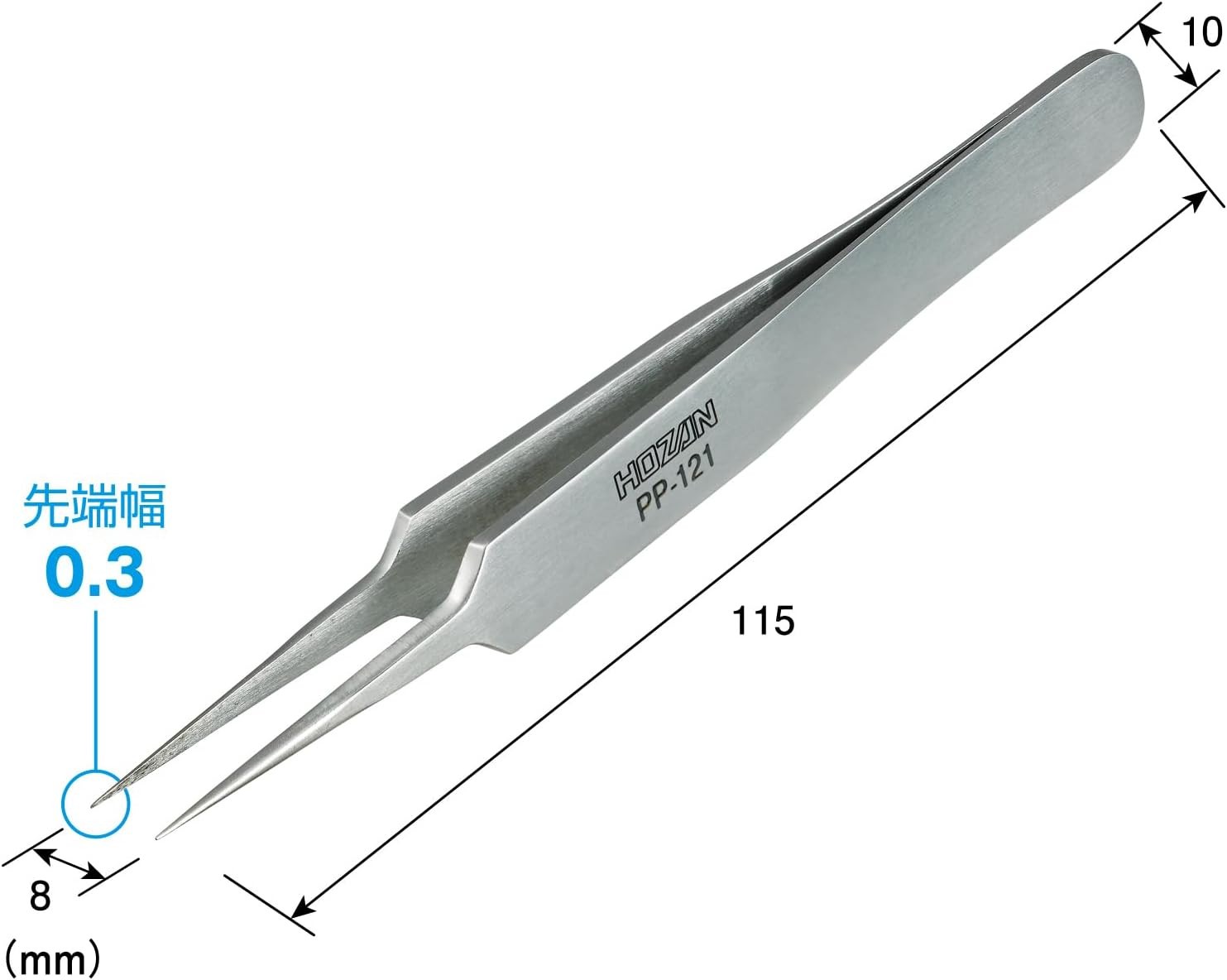 HOZAN Titanium Tweezers - Completely Non-Magnetic size Selectable