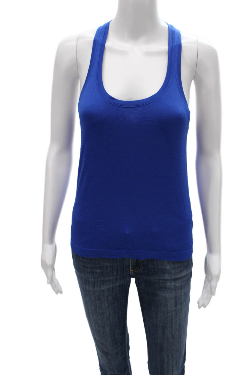 Lululemon Women Blue Scoop Neck Sleeveless Basic Tank Athletic Size 6Free Shipping in US $100+ Orders | $6.95 Orders Below