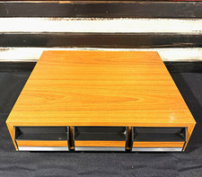 Vintage Woodgrain 3 Drawer Cassette Tape Storage Cabinet Organizer Empty