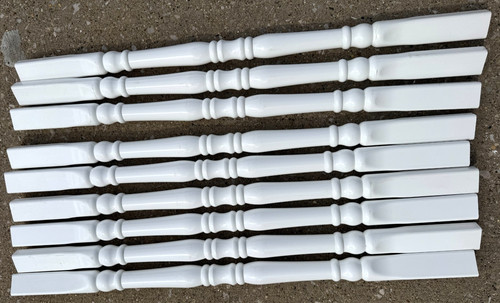Outdoor Railing White Plastic Staircase Bannister Rung Spindle Baluster 9pc 29"