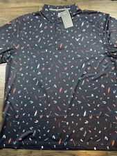 Callaway Performance Men's Polo Golf Shirt XL Blue Stretch All Over Golf Print