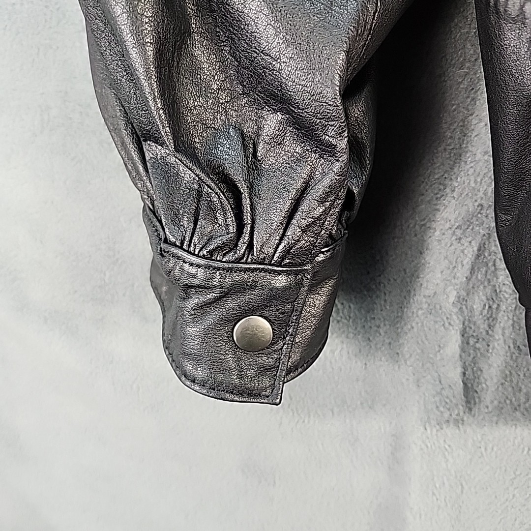 80s Tibor Black Patchwork Leather Motorcycle Jack… - image 10