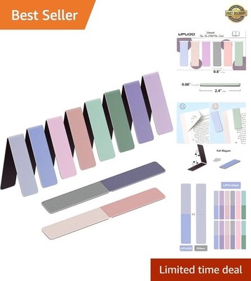 12-Pack Magnetic Bookmarks for Teachers & Students - Dual-Sided Colorful Clips