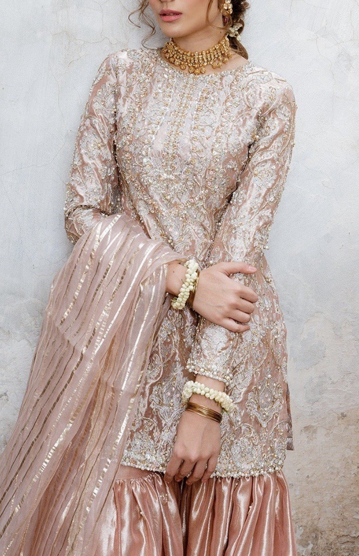 Kanwal Malik Safa gharara - Pakistani Wedding Party Designer Wear Size M image 6