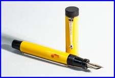 1920s PARKER DUOFOLD JR. Lucky Curve Füller in Mandarin Gelb F 14K Gold Feder