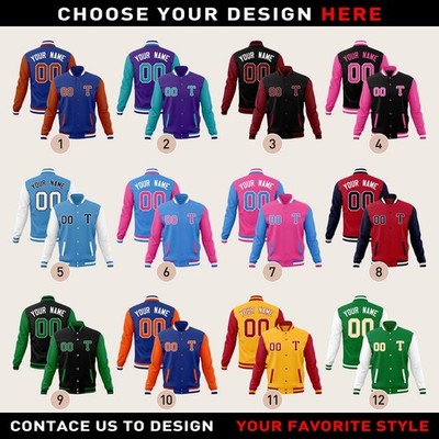 Custom Varsity Jacket Personalized Name Team Name Letterman Bomber jacket