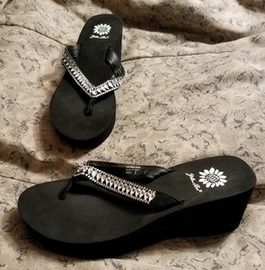 yellow box leather sandals