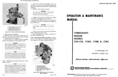 Allison 250 Motor Betriebs- und Wartungsanleitung Serviceheft PDF 70er Jahre