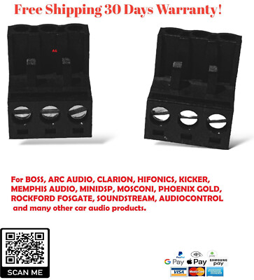 3 pin Sound Stream MPQ BX 12 BX 10 BX-20z 3pin mini Power Plug Set of 2 unit NEW