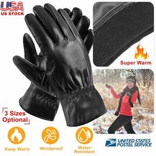 Men Women Winter Gloves Outdoor Snow Cycling Windproof Waterproof Leather Soft
