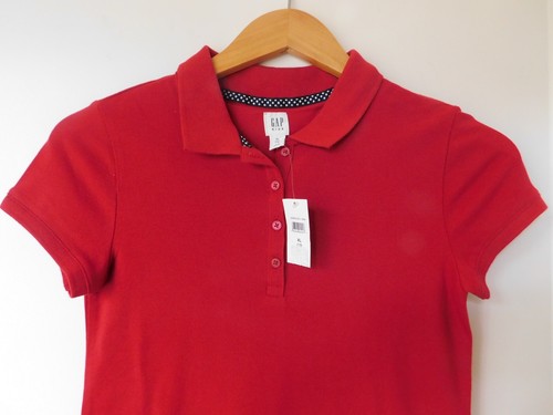 GAP Girl Polo Shirt School Uniform Red SIZE XL/12 Cotton Spandex SS NEW - Picture 2 of 5