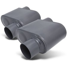Epa 2x 2.25offset Inletoutlet Race Performance Chambered Exhaust Muffler Grey