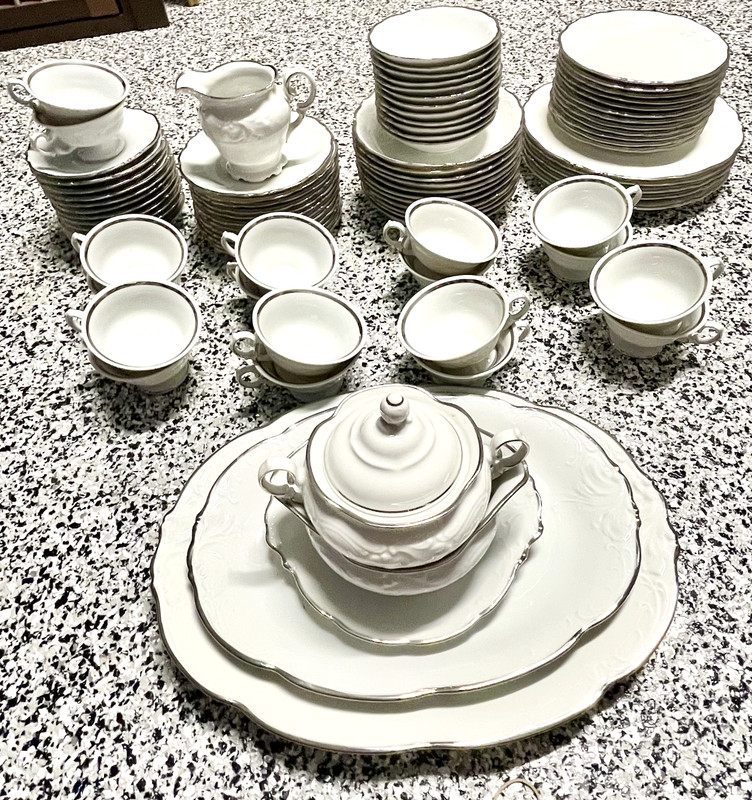 Wawel China - Cups, servers, (12) each of (4) types of plates - made in Poland