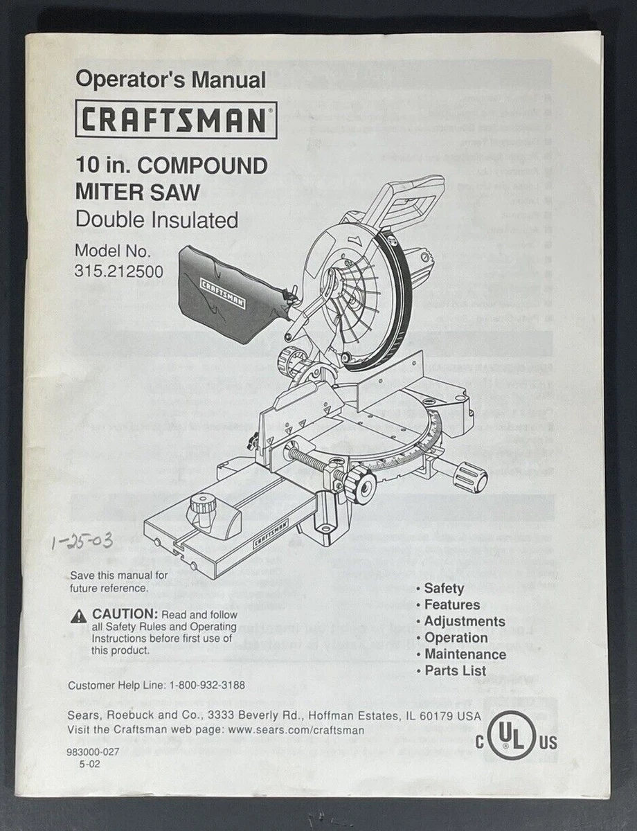 Craftsman 315.212500 deals