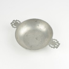 Zinnschale mit zwei Griffen - Vintage Pewter Bowl