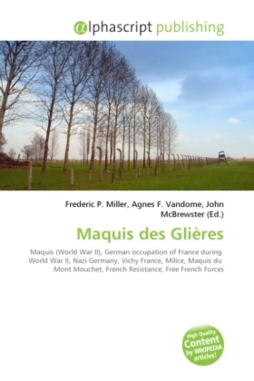 Frederic P. Miller (u. A.) | Maquis Des Glières | Taschenbuch |