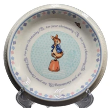 Beatrix Potter Wedgwood Peter Rabbit "For Your Christening" Plate 6" VTG 2002