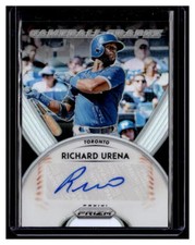 2019 Panini Prizm Game Ball Graphs #14 Richard Urena Autograph Auto BLUE JAYS