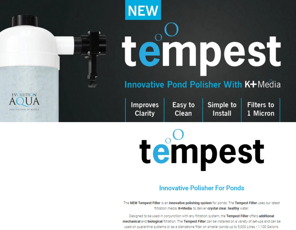 Filtro de pulido de estanque innovador Evolution Aqua Tempest con medios K+ TEMPFIL01 Foto 4 de 4
