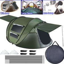 5-8 People Camping Hiking Tent Waterproof Automatic Instant Pop Up Tent & 4 Pole