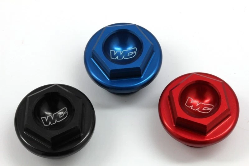 Works Connection - 24-001 (ROJO) - Tapón de llenado de aceite, rojo - Hecho en EE. UU. Foto 2 de 2