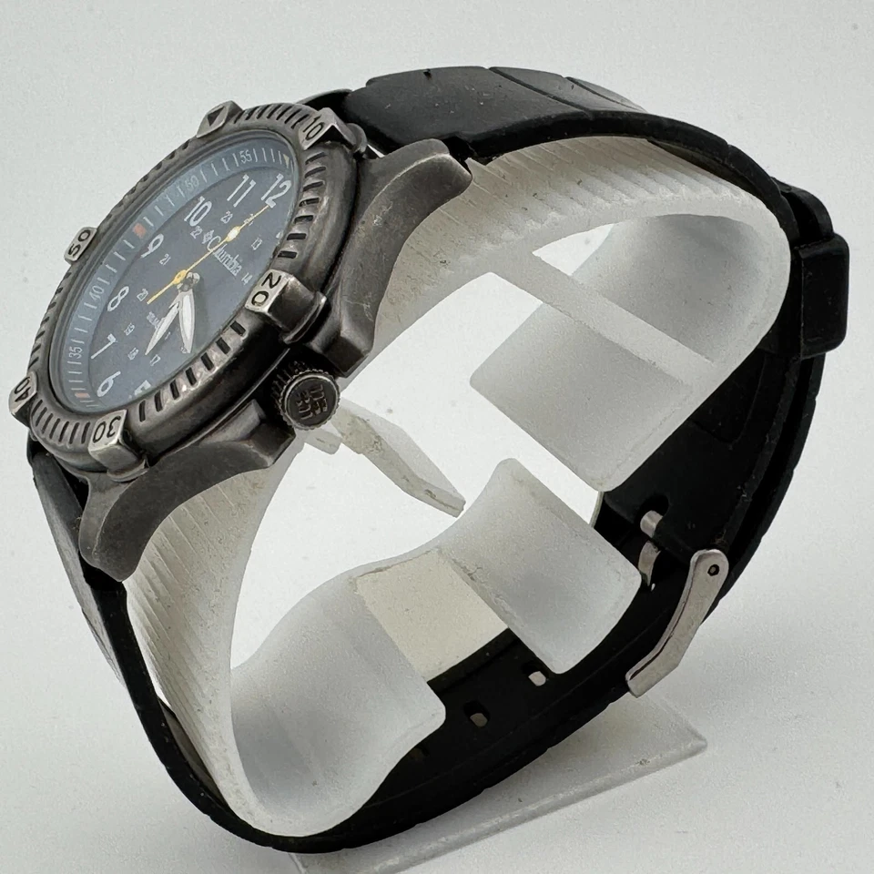 Columbia Reloj Cuarzo CL-7303 Mujer 100m Bisel Giratorio Negro Azul Batería Nueva Foto 4 de 4