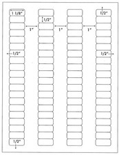 80 labels per page 1.125 x .5 .each label on 8.5 x 11 Sheet 1000 Sheets
