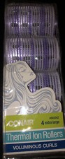 Conair Rollers Purple Thermal Ionic Rollers Smooth  Shine Self Grip 4pc Set