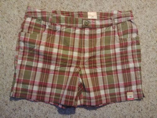 Girls adjustable waist plaid brown/Pink shorts - size 18.5 Arizona - Picture 1 of 2