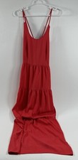 Loft coral maxi cross back dress tiered women’s 6 beach coastal vacation strappy
