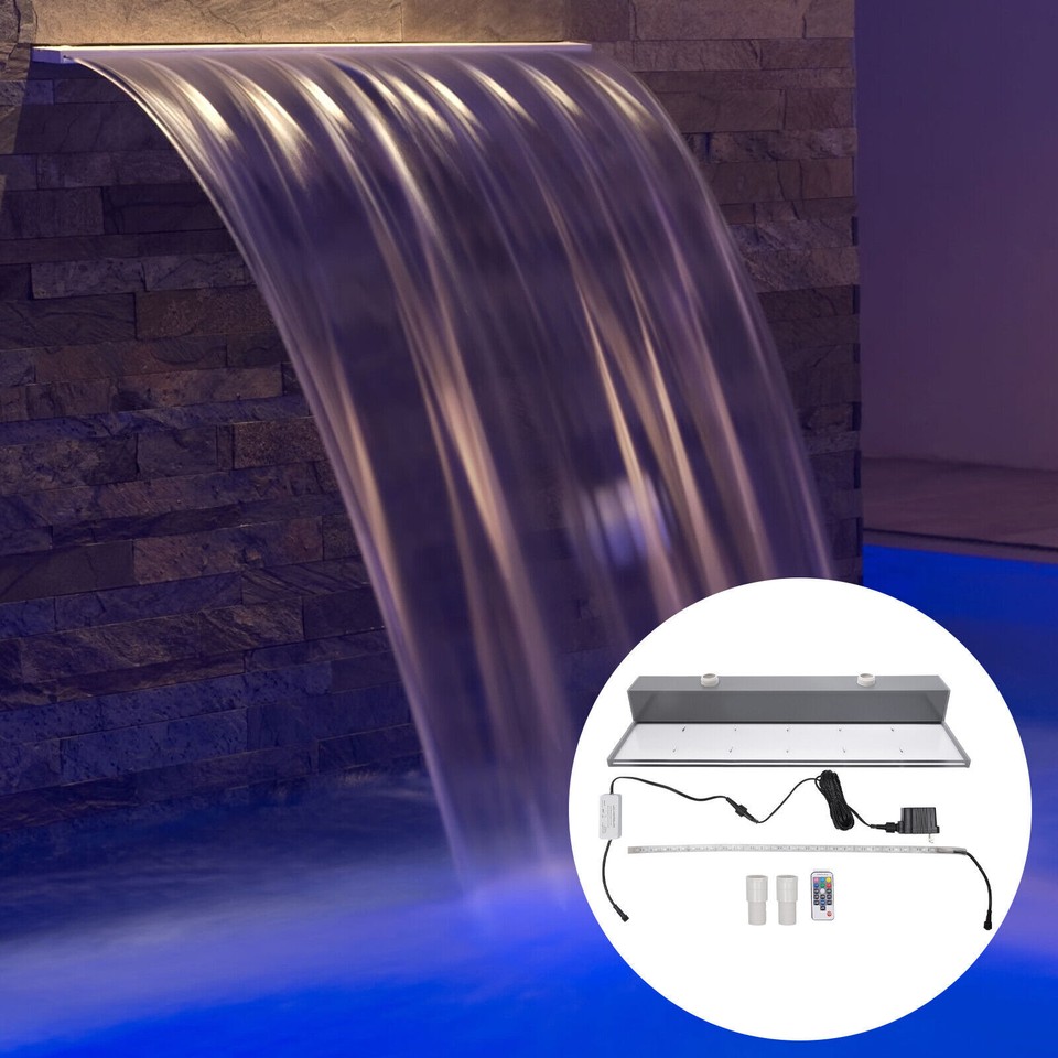 Koi Pond Waterfalls Fountains Kit Outdoor Waterfall Spillway Long Power