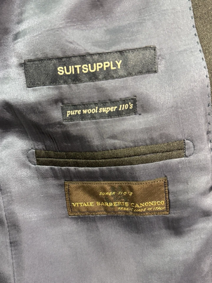 charcoal Suitsupply Napoli blazer jacket sport suit coat italian fabric 42S - Image 4 of 4