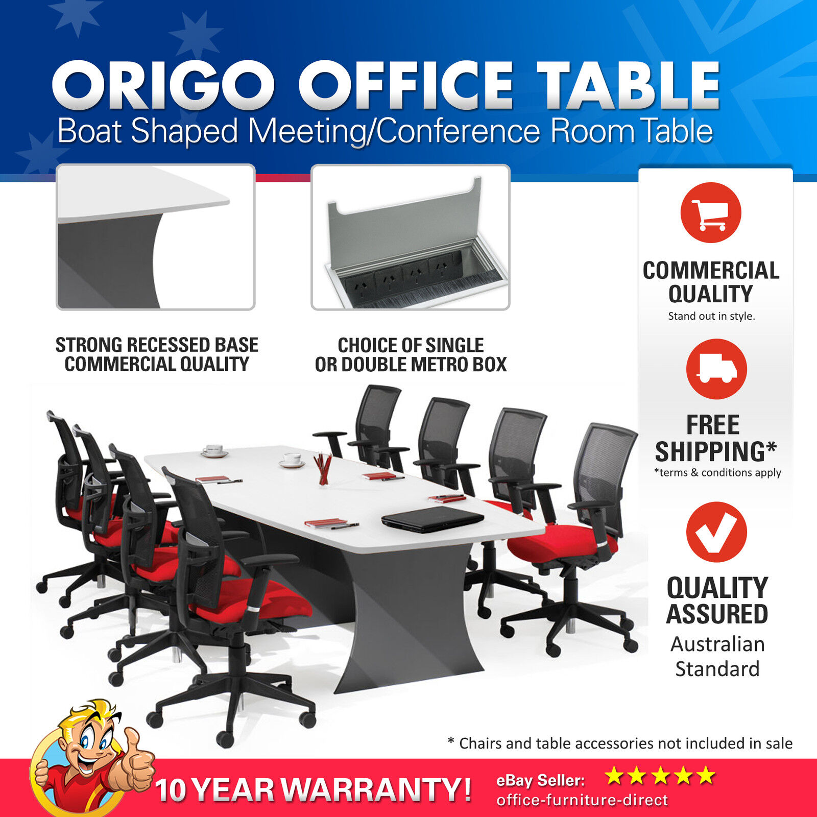 Boardroom Meeting Office Table Boat Shaped Conference Tables White & Ironstone
