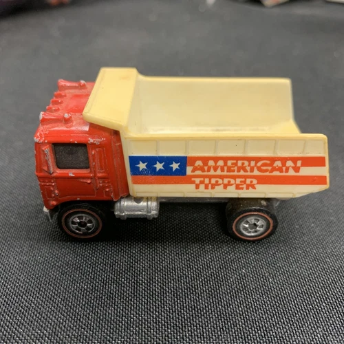 Hot Wheels Redline AMERICAN TIPPER Red Enamel Flying Colors w Metal Base 1973 RL