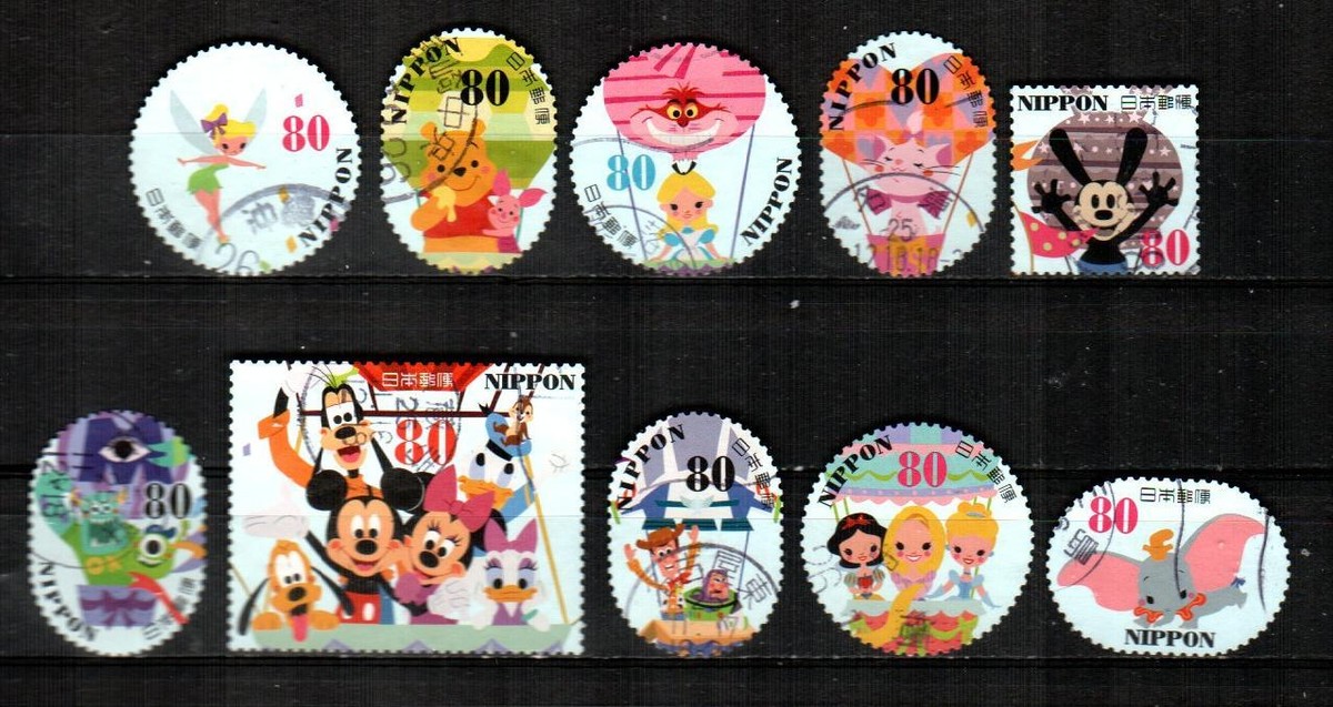 JAPAN Scott's 3573a-j ( 10v ) Disney Characters F/VF Used ( 2013