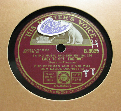 BUD FREEMAN Easy To Get / I've Found A New Baby HMV B 9029 (320)