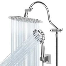 10'' High Pressure Rainfall Shower Head 7 Settings Handheld Showerhead Combo US