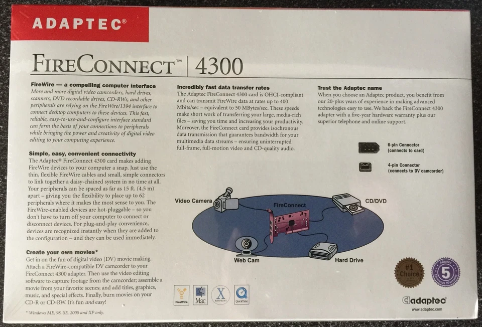 NIB - Adaptec FireConnect 4300 w video editing software 1394 - Image 2 of 4