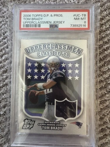 2006 Topps Draft Picks & Prospects Tom Brady Upperclassmen Jersey #UC-TB PSA 8