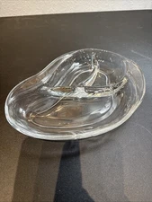 Vintage Clear Fostoria Skyflower Crystal 3 Part Relish Serving Dish