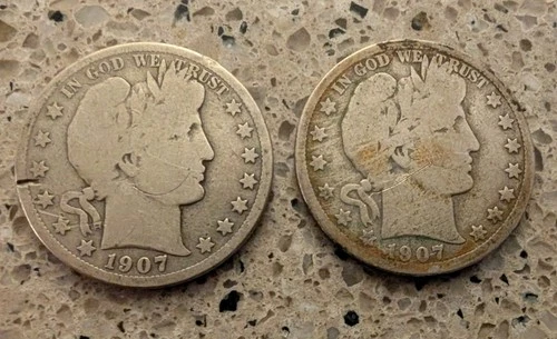 1907 P Barber Half Dollar G to F  (Lot of 2)