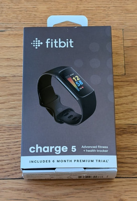 Fitbit CHARGE 5 Fitness Tracker CHARGER 2 BANDS Original Box BLACK