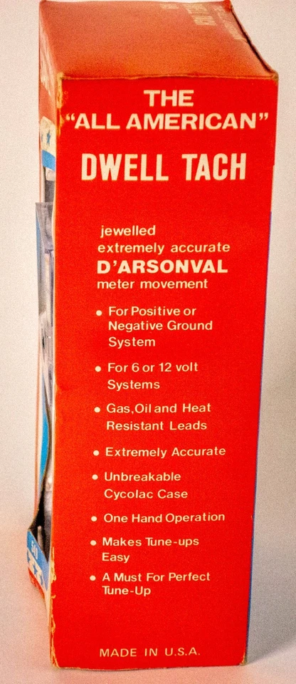 Тахометр Dwell 6 и 8 цилиндров оригинальная коробка и руководство 60-е Hot Rod Vibe США - Изображение 2 из 4