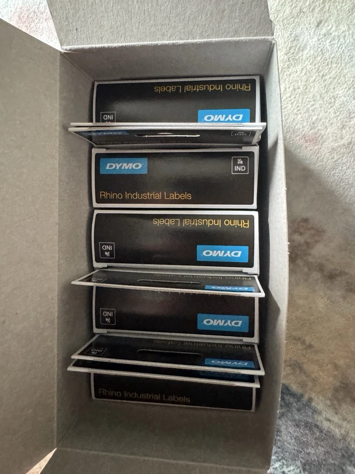 DYMO Rhino Permanent Vinyl Industrial Label Tape 3/4" x 18 ft White/Black Print - Image 3 of 4