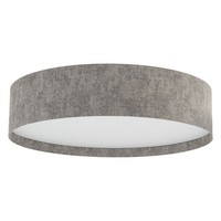 Deckenleuchte Stoff Grau Schlafzimmer E27 Rund B:75 Cm Wohnzimmer Deckenlampe