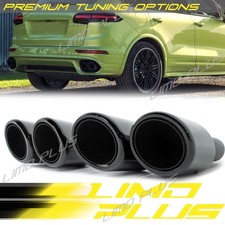 Black Quad Exhaust Tips Tail Pipes For Porsche Cayenne 958.1 2011-2014 Long Pipe Black Quad Exhaust Tips Tail Pipes For Porsche Cayenne 958.1 2011-2014 Long Pipe