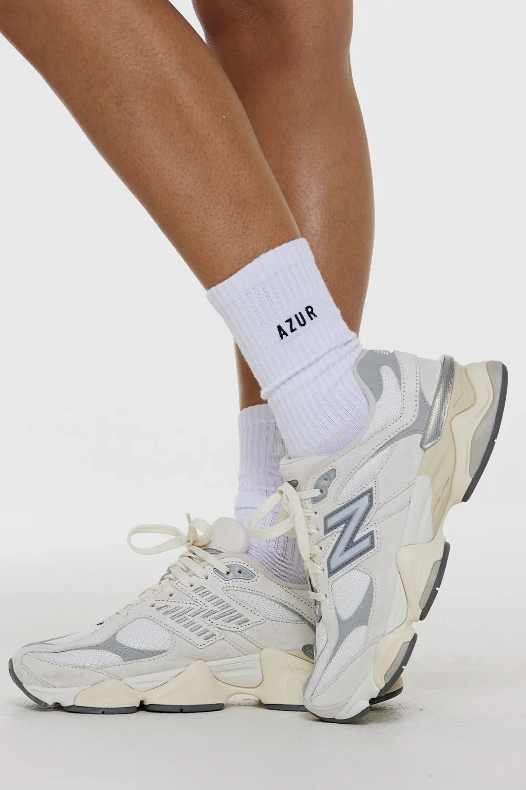 Azur Fit Crew Socks - White NWT