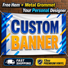 Custom Vinyl Banner Outdoor Waterproof Uv Resistant 13oz Heavy Duty Fast Ship Custom Vinyl Banner Outdoor Waterproof Uv Resistant 13oz Heavy Duty Fast Ship