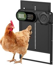 Automatic Chicken Coop Door Battery Powered, LCD Display Large Aluminum Auto Chi
